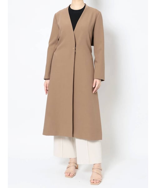 LAGUNAMOON（ラグナムーン）の「フレアヨークノーカラーコート（その他アウター・レディース・アイスブルー/ブラウン/ベージュ/モカ・S/M）」の3枚目の写真