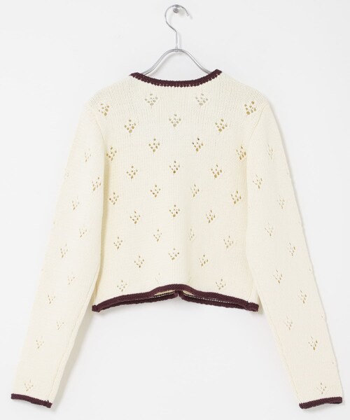 KBF（ケイビーエフ）の「アイレットコンパクトカーディガン（カーディガン/ボレロ・レディース・IVORY/CHARCOAL・One）」の13枚目の写真