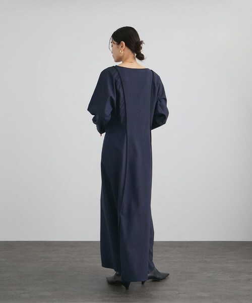ADAM ET ROPE'(アダムエロペ)の「【Baserange(ベースレンジ)】NIKA DRESS(ドレス・レディース・ネイビー・XS)」の7枚目の写真