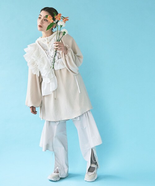 THE GOODLAND MARKET（ザグッドランドマーケット）の「old honey　57℃ pants（その他パンツ・レディース・white/black・FREE）」の5枚目の写真