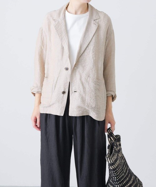 かぐれ（カグレ）の「リネンレーヨンテーラードジャケット（テーラードジャケット・レディース・BEIGE/BLACK・FREE）」の20枚目の写真
