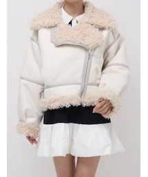 dazzlin | ビッグカラームートンブルゾン(ムートンコート)