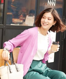 nissen | 大きいサイズさらっと軽いひんやりサマーニットオーバーサイズカーディガン（ＵＶカット・接触冷感・遮熱）【大人lafarfa23年7月号掲載】(カーディガン/ボレロ)