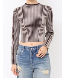 EVRIS | ロゴラインタートルニットトップス(ニット/セーター)