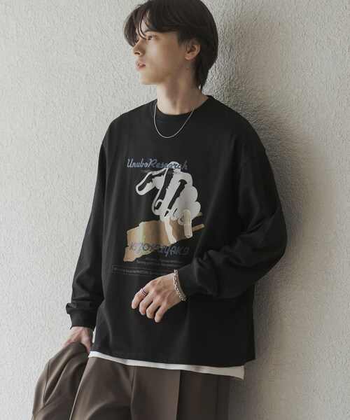 URBAN RESEARCH（アーバンリサーチ）の「鳥貴族×UR　UnuboResearch LONG-SLEEVE T-SHIRTS B（Tシャツ/カットソー・メンズ・WHITE/OATMEAL/CHARCOAL/BLACK/YELLOW/MOCHA・M/L/XL）」の18枚目の写真