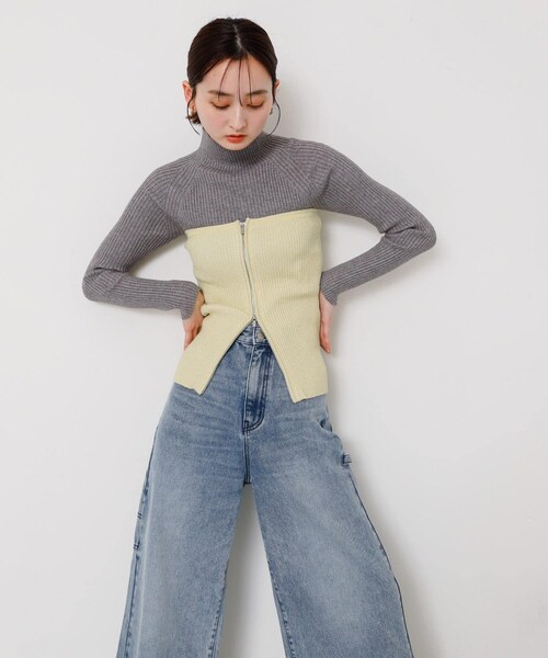 SENSE OF PLACE by URBAN RESEARCH（センスオブプレイスバイアーバンリサーチ）の「ラメジップニットビスチェ（その他トップス・レディース・GRAY/BLACK/YELLOW・one）」の22枚目の写真