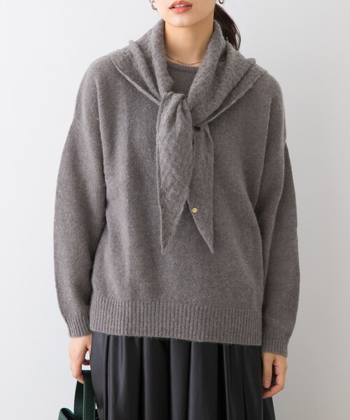 URBAN RESEARCH ROSSO（アーバンリサーチロッソ）の「F by ROSSO　ヘアリーニットプルオーバー+ニットスカーフ（ニット/セーター・レディース・OFF WHITE/BEIGE/GRAY・FREE）」の16枚目の写真