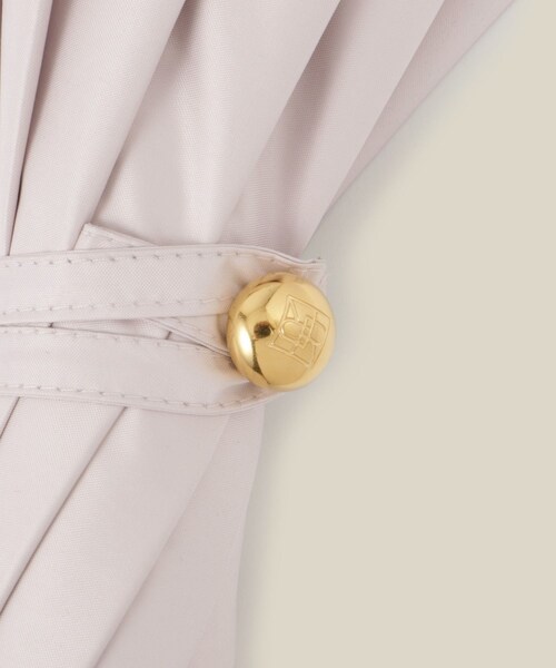 ROPE'（ロペ）の「【晴雨兼用・高機能】スライド式 ショートバンブーパラソル【UVカット/遮光・遮熱・防水効果】（長傘・レディース・ブラック/オフホワイト/ブルー系/ピンク系・F）」の12枚目の写真