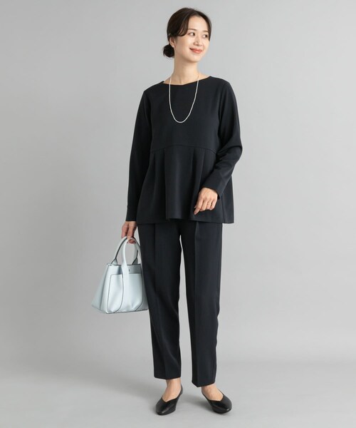 URBAN RESEARCH DOORS（アーバンリサーチドアーズ）の「ペプラムトップスセットアップ（セットアップ・レディース・NAVY/GREGE/BLACK・S/M）」の4枚目の写真