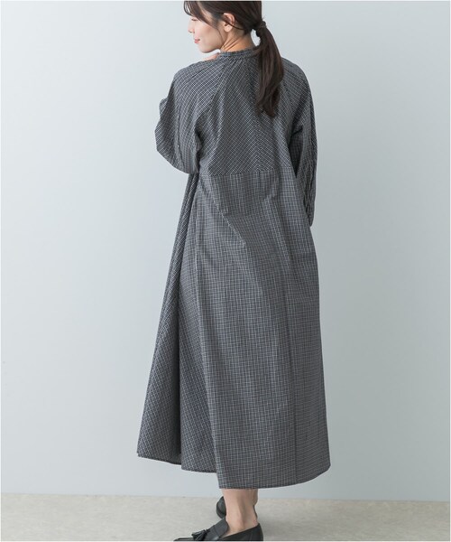 URBAN RESEARCH ROSSO（アーバンリサーチロッソ）の「F by ROSSO　チェックリボンシャツワンピース（ワンピース・レディース・OFF WHITE/KHAKI/NAVY・FREE）」の9枚目の写真
