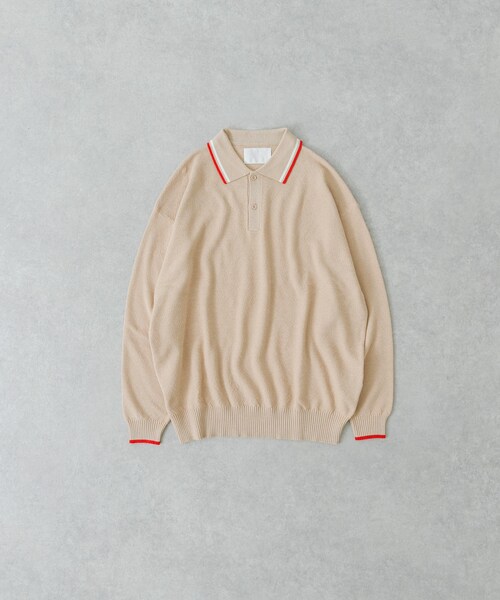 URBAN RESEARCH(アーバンリサーチ)の「URBAN RESEARCH iD カノコオーバーニットポロ ロングスリーブ(ポロシャツ・メンズ・BEIGE/BLACK/RED/MINT・M/L)」の5枚目の写真