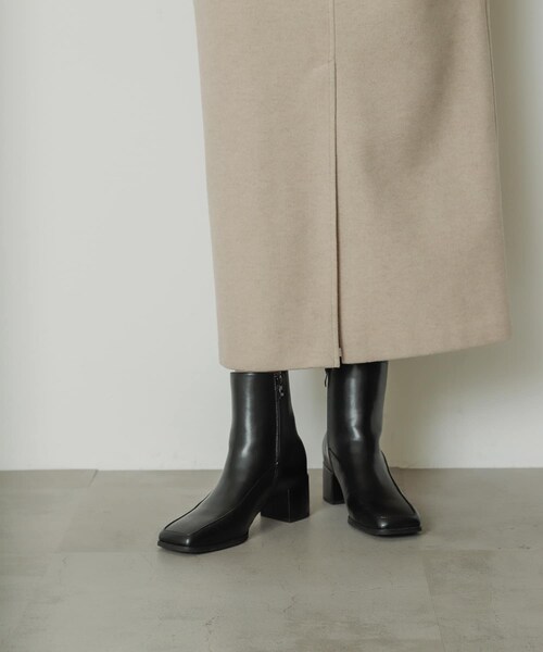 SENSE OF PLACE by URBAN RESEARCH（センスオブプレイスバイアーバンリサーチ）の「ワイドスクエアショートブーツ（ブーツ・レディース・BLACK/IVORY/BEIGE・S/M/L）」の19枚目の写真