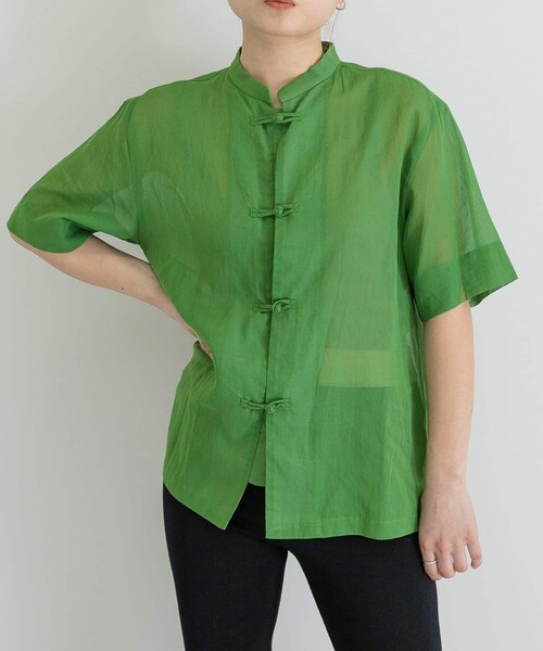 URBAN RESEARCH(アーバンリサーチ)の「WANDERUNG China Shirts(シャツ/ブラウス・レディース・65:orange/45:Green・FREE)」の11枚目の写真