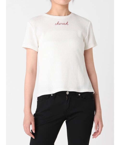 dazzlin（ダズリン）の「【sc】Cherish Tシャツ（Tシャツ/カットソー・レディース・オフホワイト/ピンク/レッド/イエロー/ミックス/グレー・F）」の2枚目の写真