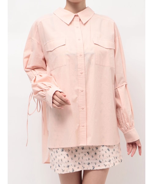 CALNAMUR（カルナムール）の「バックリボンオーバーコットンシャツ（シャツ/ブラウス・レディース・ピンク/イエロー/ベージュ・F）」の12枚目の写真