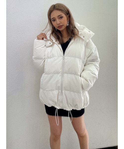 GYDA（ジェイダ）の「ミディダウンコート（ダウンジャケット/コート・レディース・オフホワイト/ブラック・F）」の6枚目の写真