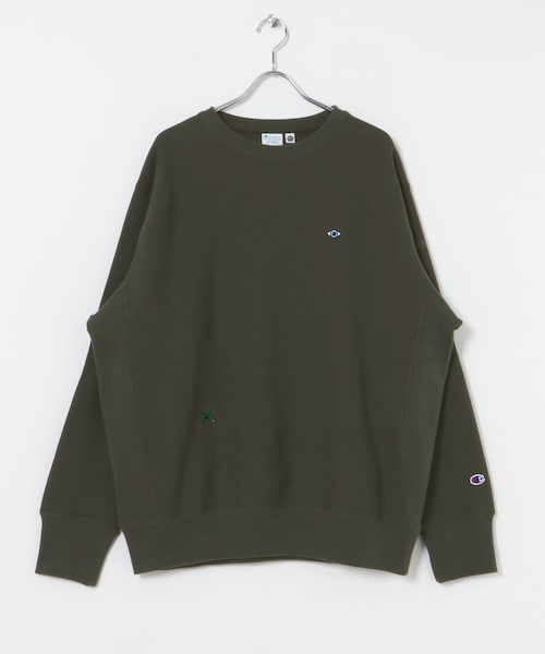 URBAN RESEARCH（アーバンリサーチ）の「『別注』LOWERCASE×Champion　LCリバースウィーブbyFACEOKA（スウェット・メンズ・レッド/シルバー/ブラック/ダークネイビー/オフブラック・M/L/XL/XXL）」の2枚目の写真