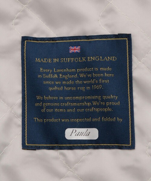 ADAM ET ROPE'(アダムエロペ)の「【LAVENHAM(ラベンハム)】UNWADDED BOMBER JACKET WOMENS(その他アウター・レディース・ブラック/ホワイト・10)」の13枚目の写真