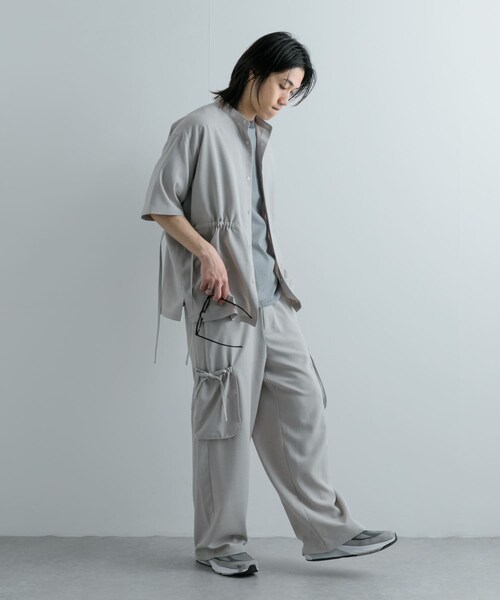 SENSE OF PLACE by URBAN RESEARCH（センスオブプレイスバイアーバンリサーチ）の「『セットアップ対応』 リネンライクサイドポケットワイドパンツ（その他パンツ・メンズ・GREIGE/BLUE・M/L）」の22枚目の写真
