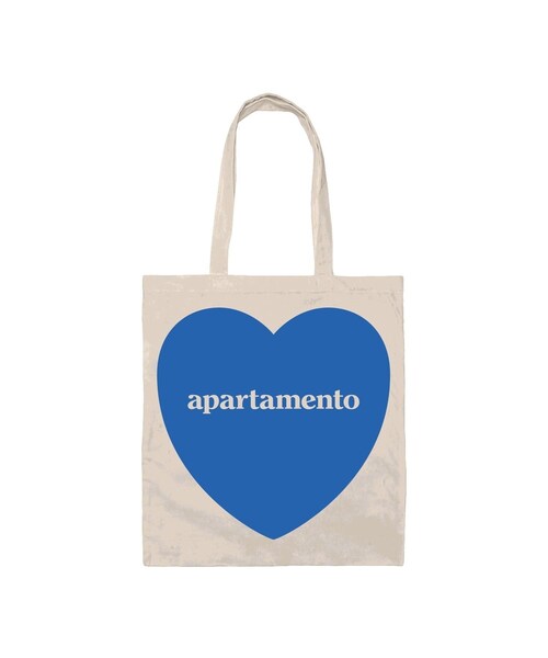 bonjour records（ボンジュールレコーズ）の「apartamento/アパルタメント Heart Tote Bag(BLUE FLAME)（トートバッグ・レディース・ブルー系・F）」の2枚目の写真