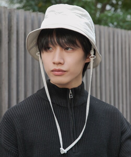 SENSE OF PLACE by URBAN RESEARCH(センスオブプレイスバイアーバンリサーチ)の「キルティングコードバケットハット(ハット・メンズ・IVORY/BLACK/KHAKI・one)」の5枚目の写真