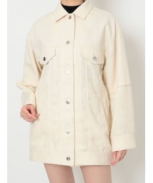 MURUA | ツイードミックスオーバージャケット(ノーカラージャケット)