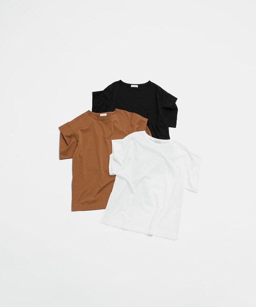 LAATO（ラート）の「tack sleeve tee（Tシャツ/カットソー・レディース・パール/インク/キャメル・Free）」の12枚目の写真