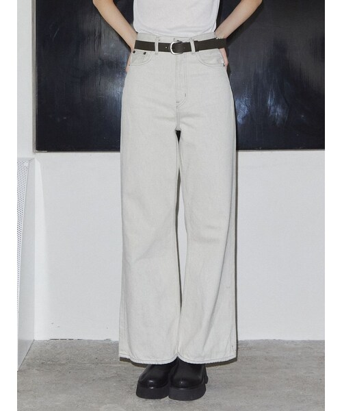 EMODA（エモダ）の「【VEQUM】RIM WIDE JEANS（その他・レディース・アイボリー/ブラック/アイスブルー・24/25/26）」の6枚目の写真