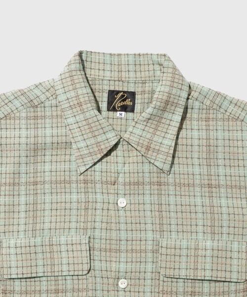 ADAM ET ROPE'(アダムエロペ)の「【NEEDLES/ニードルス】Classic Shirt - Dobby Grid(シャツ/ブラウス・メンズ・ブラウン/カーキ・M/S)」の6枚目の写真