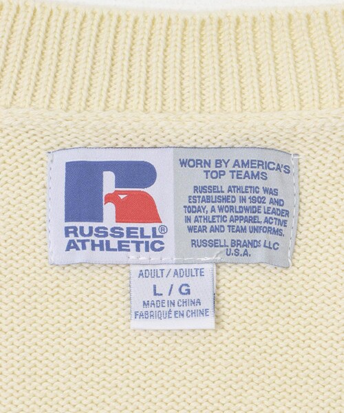 URBAN RESEARCH(アーバンリサーチ)の「『別注』RUSSELL ATHLETIC×UR CREW NECK CARDIGAN(カーディガン/ボレロ・メンズ・BLACK/IVORY・M/L)」の16枚目の写真