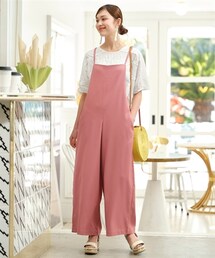 nissen | 大きいサイズバッククロスサロペットパンツ（ゆったりヒップ）(パンツ)