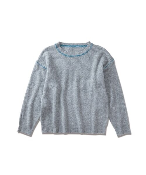 nissen（ニッセン）の「ポイントステッチクルーネックセーター（ニット/セーター・メンズ・ネイビー×イエロー/グレー×ブルー・M/L/LL/3L/4L/5L/6L/8L/10L）」の16枚目の写真