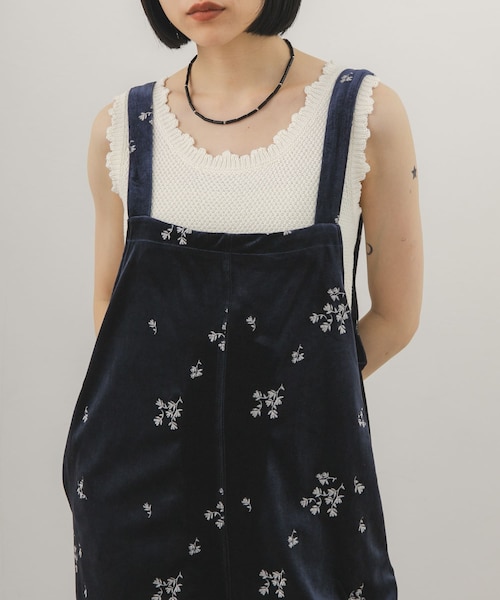 KBF（ケイビーエフ）の「クロシェスカラップタンクトップ（タンクトップ・レディース・IVORY/TOP GRAY/NAVY・One）」の6枚目の写真