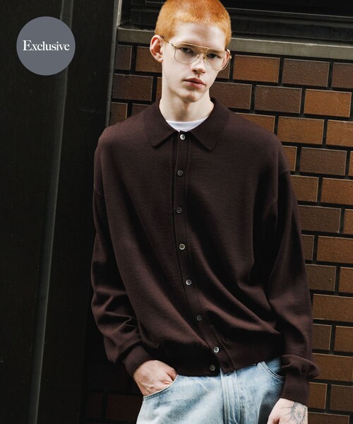 URBAN RESEARCH（アーバンリサーチ）の「『別注』crepuscule×URBAN RESEARCH　H-G Knit Shirts（ニット/セーター・メンズ・GRAY/D BROWN/BRICK/BLACK・1/2）」の6枚目の写真