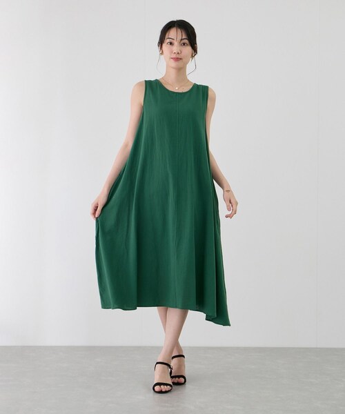 Jayro（ジャイロ）の「Aラインノースリーブワンピース（ワンピース・レディース・ブラック/ベージュ/グリーン/ターコイズ/レッド/カラシ系・F）」の21枚目の写真