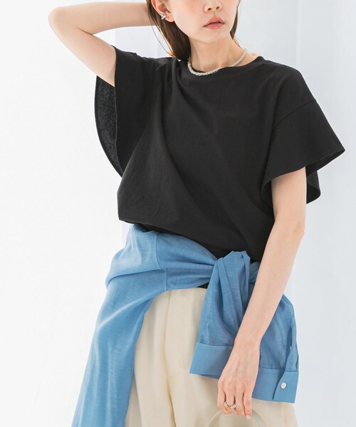 URBAN RESEARCH ROSSO（アーバンリサーチロッソ）の「UVカットフレアスリーブカットソー（Tシャツ/カットソー・レディース・black/white/blue・FREE）」の4枚目の写真