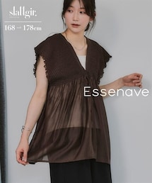 nissen | 高身長 シアーシャーリングチュニックブラウス(トールサイズ)Essenave(シャツ/ブラウス)