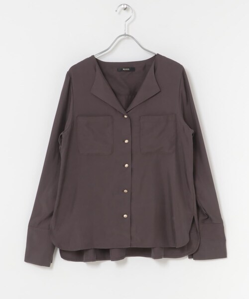 URBAN RESEARCH ROSSO（アーバンリサーチロッソ）の「キュプラ混ポケットデザインブラウス（シャツ/ブラウス・レディース・OFF/CHARCOAL/BORDEAUX・Free）」の3枚目の写真