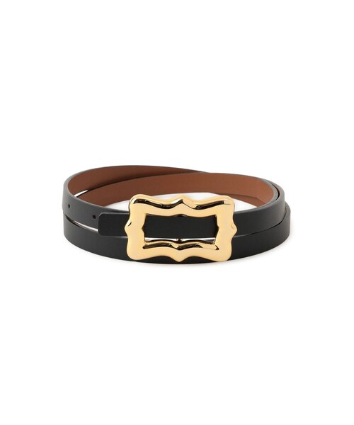ADAM ET ROPE'(アダムエロペ)の「【A VACATION(ア バケーション)】RIBBON13 GD BLACK×BROWN(ベルト・レディース・ゴールド・F)」の2枚目の写真