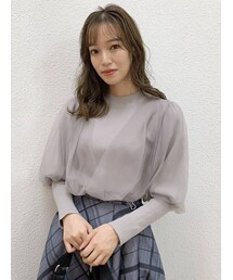 dazzlin | チュールベールスリーブカシュクールニット(ニット/セーター)