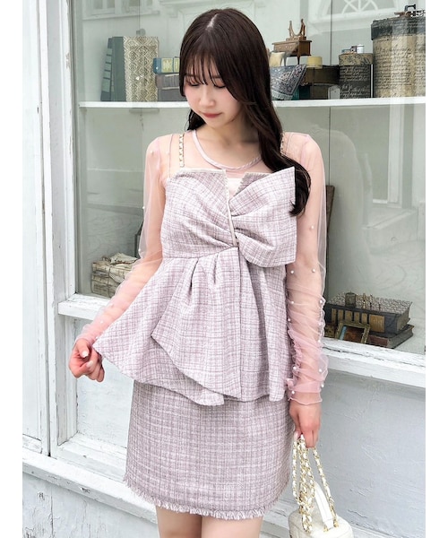 dazzlin（ダズリン）の「ツイードツイストビスチェ（その他トップス・レディース・アイボリー/ブラック/ピンク・F）」の17枚目の写真