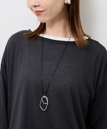 デザインＷオーバルトップスライドコードネックレス