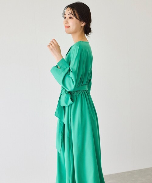Jayro（ジャイロ）の「ウエストギャザーワンピース（ワンピース・レディース・グリーン/ネイビー/ブルー/ローズピンク・F）」の10枚目の写真