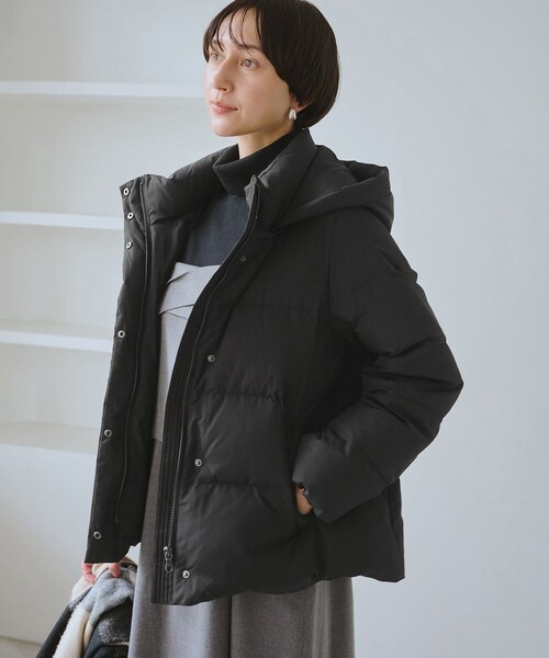 ROPE' PICNIC（ロペピクニック）の「ショートダウン（ダウンジャケット/コート・レディース・ブラック/オフホワイト・L/M）」の15枚目の写真