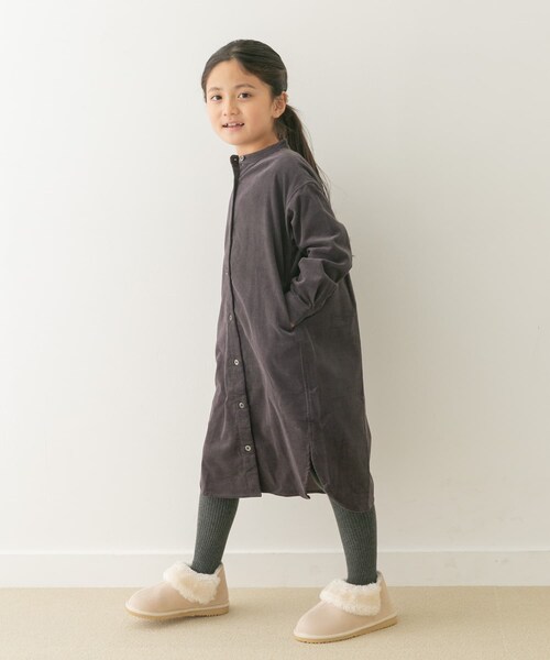 URBAN RESEARCH DOORS（アーバンリサーチドアーズ）の「『親子リンク』『UR TECH』コーデュロイシャツワンピース(KIDS)（ワンピース・キッズ・GREIGE/GRAY/MUSTARD・105/120/135）」の6枚目の写真