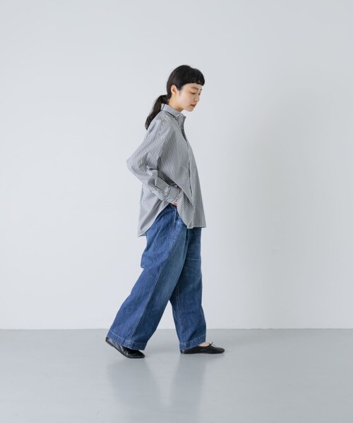 かぐれ（カグレ）の「TICCA　スクエアビッグシャツ（シャツ/ブラウス・レディース・BLACK ST/BLUE・1）」の9枚目の写真
