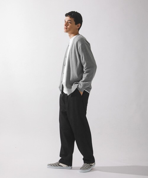 URBAN RESEARCH Sonny Label（アーバンリサーチサニーレーベル）の「強撚コットンニットカーディガン（カーディガン/ボレロ・メンズ・グレー/チャコール/レッド・M/L）」の11枚目の写真