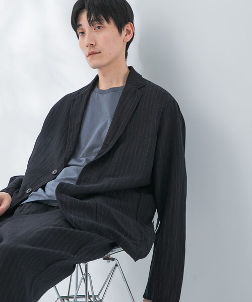 URBAN RESEARCH（アーバンリサーチ）の「『セットアップ対応』new basic Wool/Linen jacket（テーラードジャケット・メンズ・NAVY ST/CHARCOAL・M/L/XL）」の13枚目の写真