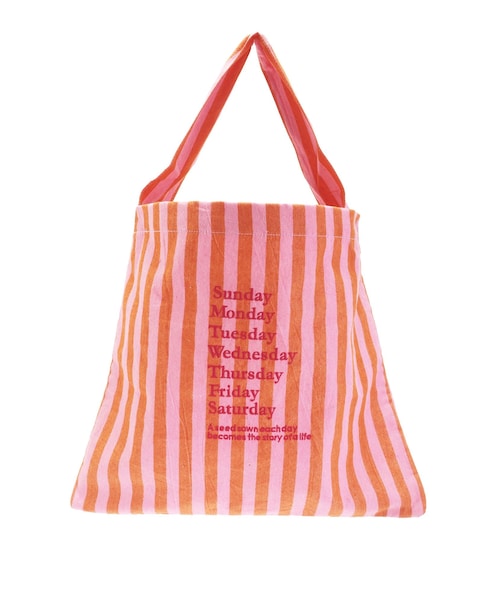 Ungrid（アングリッド）の「【Ca】beej_stripe fabric Osbag（ハンドバッグ・レディース・ピンク/イエロー・F）」の11枚目の写真