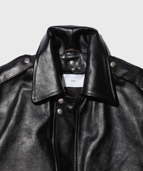 ADAM ET ROPE'（アダムエロペ）の「【SUGARHILL/シュガーヒル】SHRINK LEATHER G-1 JACKET（その他アウター・メンズ・ブラック・2/3）」の5枚目の写真
